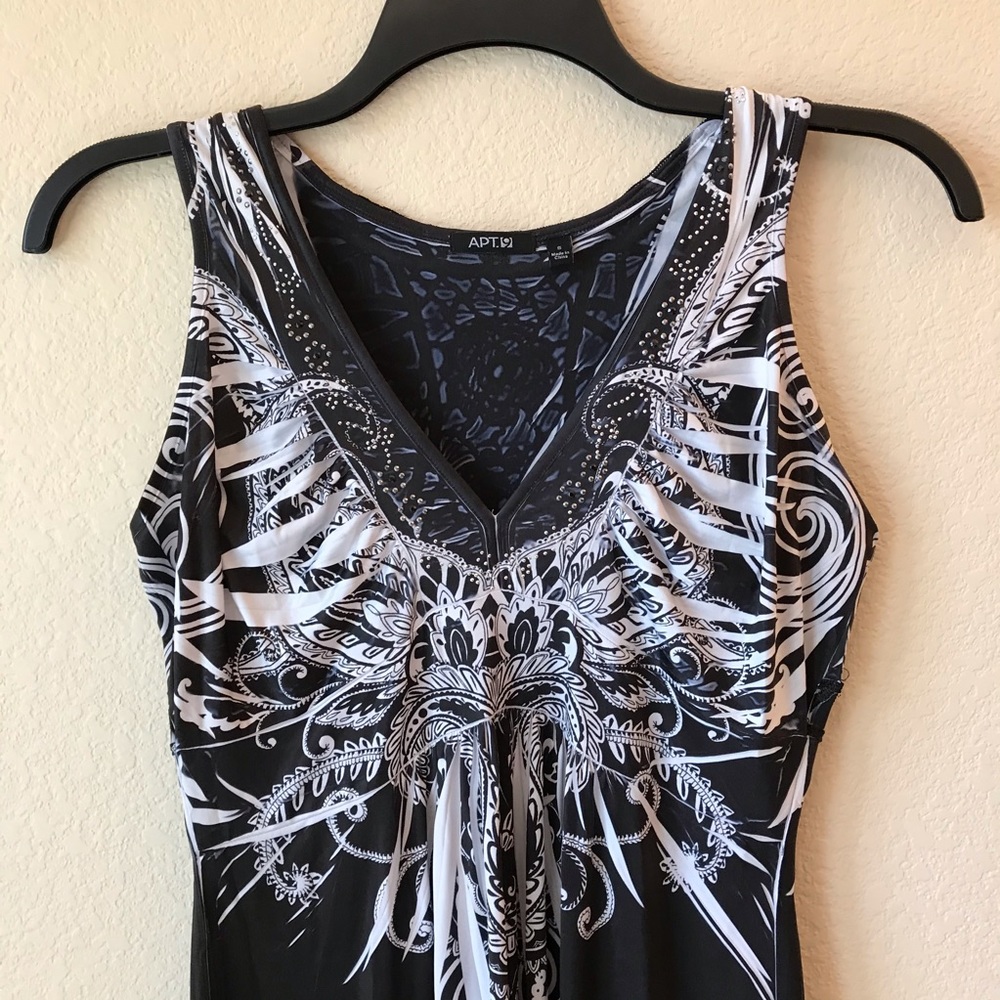 Apt 9 Sleeveless Dress Black & White Mini Bling - Picture 2 of 7
